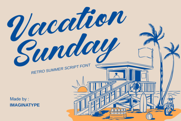 Bring Vintage Beach Vibes to Your Designs with Vacation Sunday