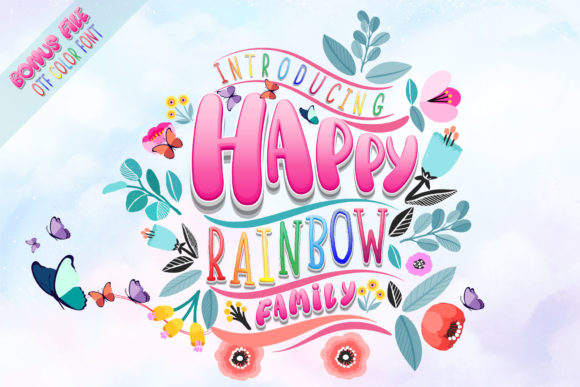 Happy Rainbow Family: A Font Trio for Cheerful Designs