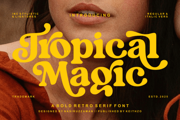 Tropical Magic: A Groovy Serif for Vintage Designs