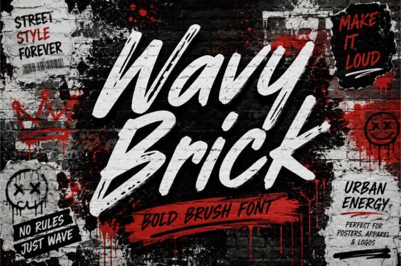 Wavy Brick: A Dynamic Brush Script for Bold Designs